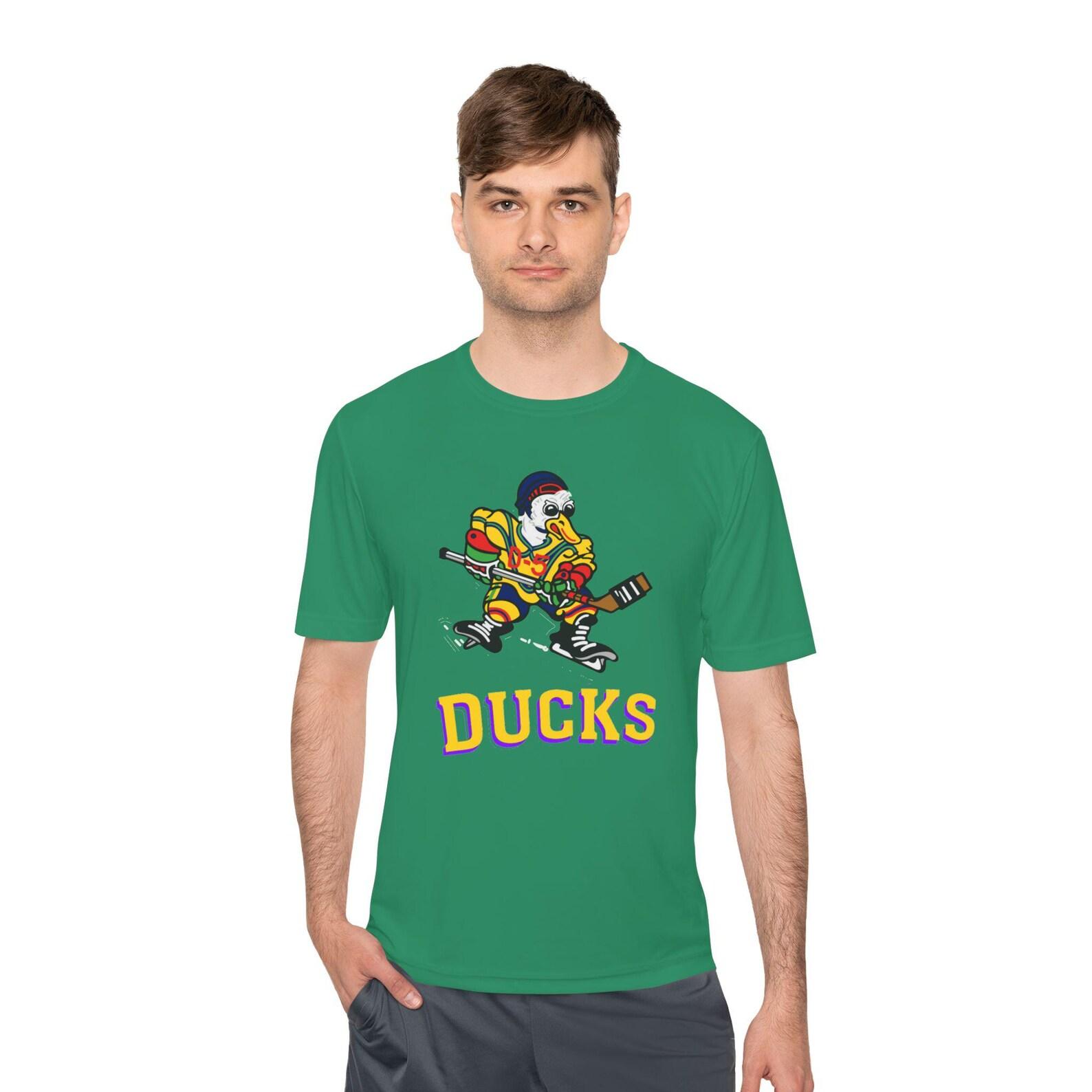 CUSTOMIZABLE - Mighty Ducks Jersey Moisture Wick Shirt Design - Green Shirt with Multi Color Print 3XL