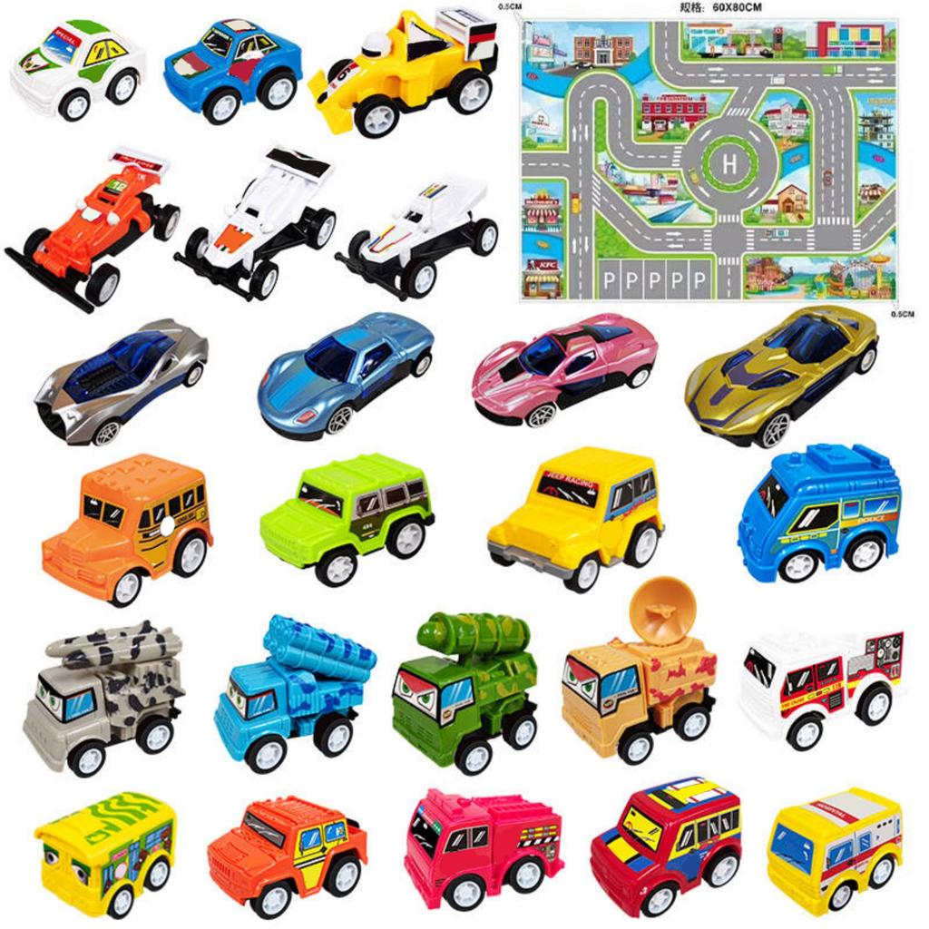 24pcs City Scene Engineering Vehicle Fire Truck Racing 3D Christmas Countdown Calendar