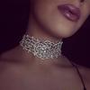 Sexy Luxus Hohl Strass Kristall Choker Halskette Elegantes Hochzeits Schmuck Zubehör Für Frauen Chocker #228747