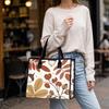 Autumn Pattern Tote Bag Casual Large Capacity Canvas Shoulder Bag for Daily Shopping Outdoor Commute Use