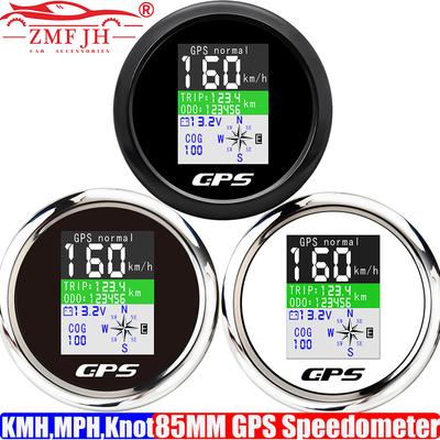 ZMFJH GPS Speedometer 85mm Boat GPS Speedometer Odometer Waterproof Antenna TFT Screen Digital 0-600KMH,MPH,Knots for Boat Car