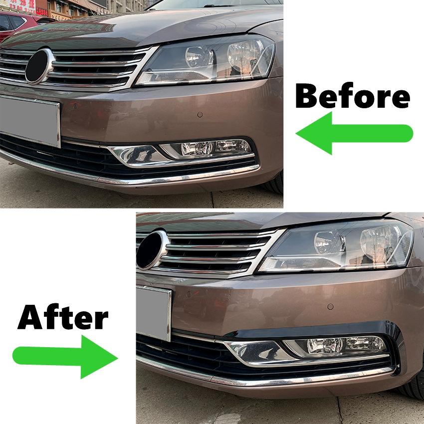 For Volkswagen Passat B7 2011 2012 2013-2015 Front Bumper Splitter Fog Lamp Grill Spoiler Cover Air Vent Wind Knife Body Kits