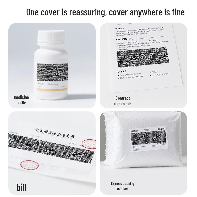 Roller Privacy Stamp with Smear-Proof Ink and Anti-Leak Cover