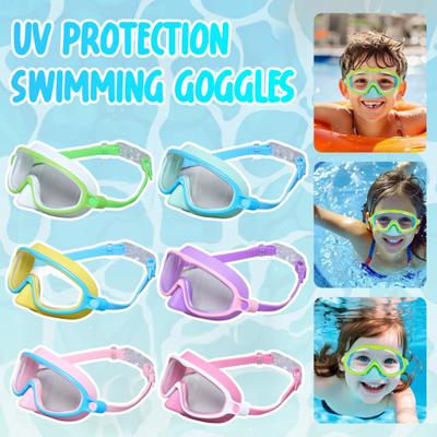 Swim Goggles for Kids Adults No Leaking Anti-Fog Diving Face Guard with Nose Cover Anti-UV Wide View Swimming Goggles