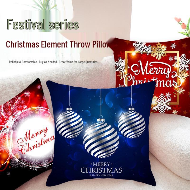 Christmas Festival Cushion Cover - Stylish Pillowcase for Bedroom, Living Room, or Sofa Decoration