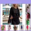 Beach Coverup Dress With Sheer Mesh Fabric For Summer Vacation Wear