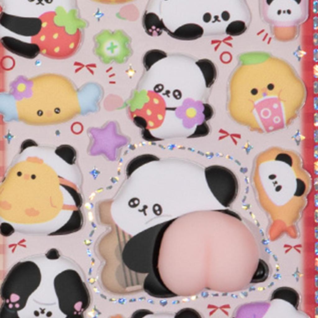 3D Stickers Cute Panda Butt Stickers Decorations Animal Decals For Phone Case Scrapbooking Notebook Laptop Craft Kids Boys Girls