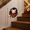 Removable Holiday Room Accents 3D Hole Illusion Christmas Mouse Wall Sticker Peel And Stick Waterproof PVC Home Window Decorations Decal for