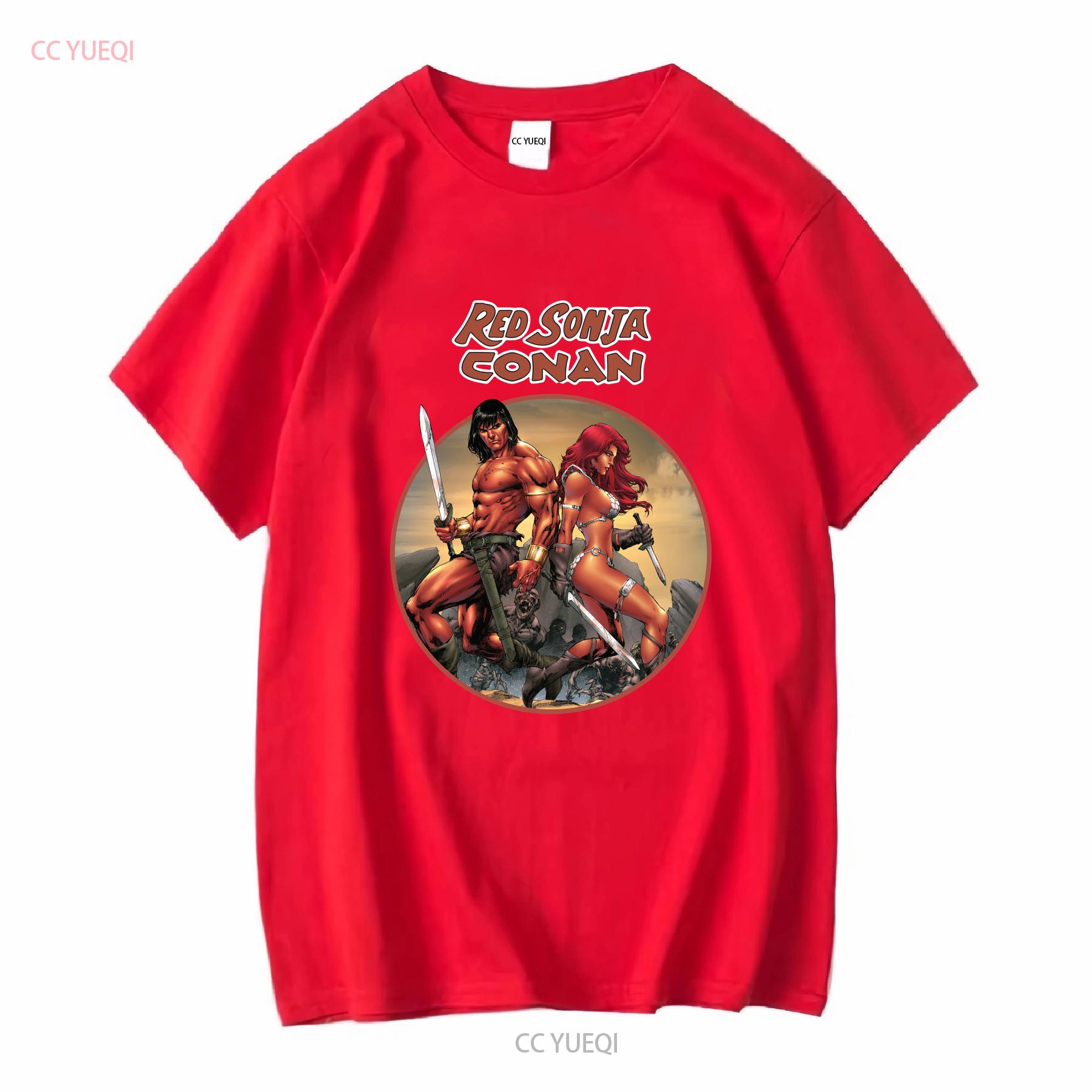 Футболка Конан-варвар и Красная Соня Все размеры S 4XL YI418 длинный рукав винтажная Стирка Растягивающаяся Унисекс Удобная Мягкая S