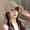 Elegant Lace Brim Sunshade Cap Breathable Colorful Straw Hat Summer Sun Protection Cap  Beach