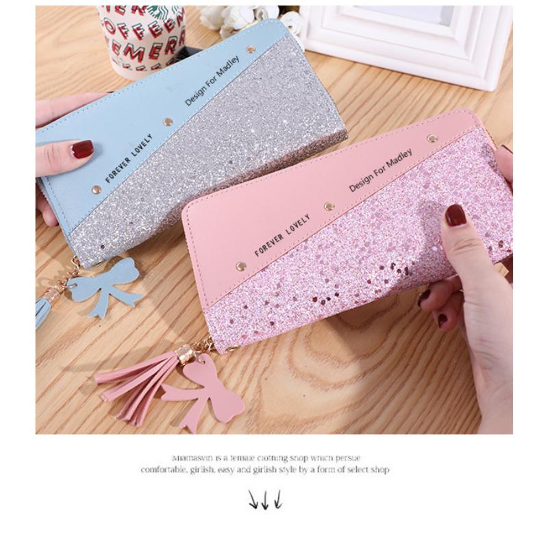 Portofel pentru femei cu sclipici Poșetă Moda Piele PU Portofele lungi Paiete Patchwork Portofele pentru femei Cadouri pentru fete