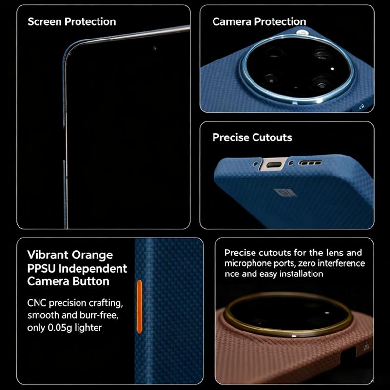 AIUV Carbonfaser Hülle für Oppo Find X9 Ultra Kevlar Kabelloses Laden Rückabdeckung Hülle für OPPO FIND X9 ULTRA