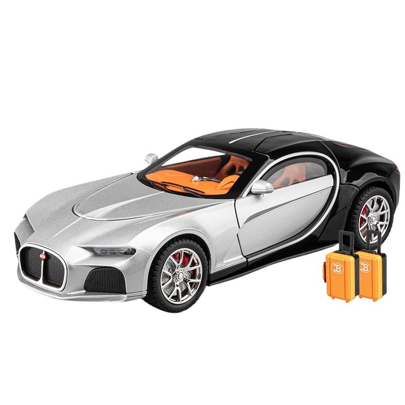 1/24 Bugatti Atlantic Luxus-Sportwagen Legierungsmodell, Simulierter Ton und Licht, Bemalte Innenausstattung, Restaurierte Details, Schreibtisch-Dekorationen