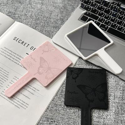 Vintage Kare Kelebek El Aynası Elips Abs Makyaj Aynası Spa Salon Makyaj El Aynası Kozmetik Aleti