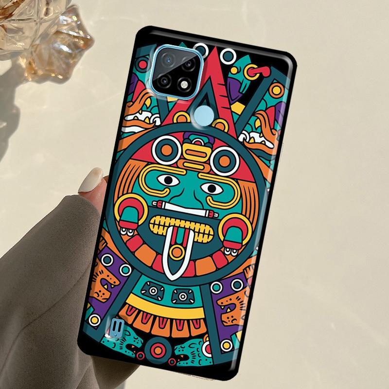 Aztec Calendar Mayan Native Stone For Realme 13 11 10 12 14 Pro Plus GT 5 6 6T GT7 Pro C67 C61 C53 C51 C21Y C25S C75 C55 Case
