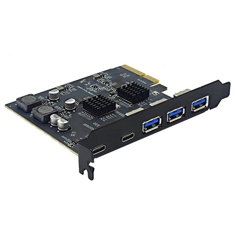 10Gbps USB3.2 PCI-E 4X Expansion Card with Asmedia ASM3142 - 5 Ports, Type-C