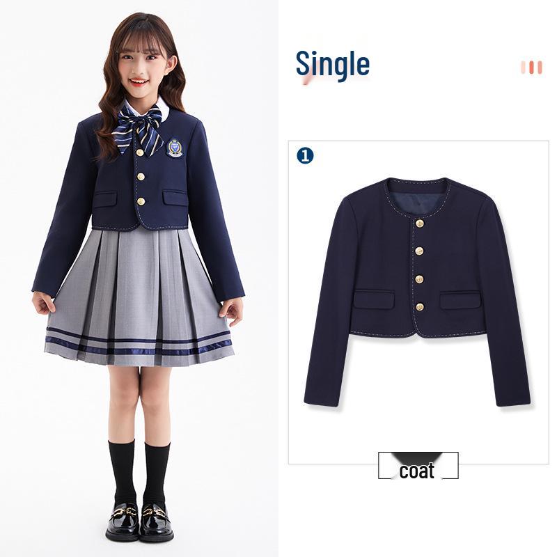 Autumn British Style Kindergarten and Primary School Uniform Skirt Set