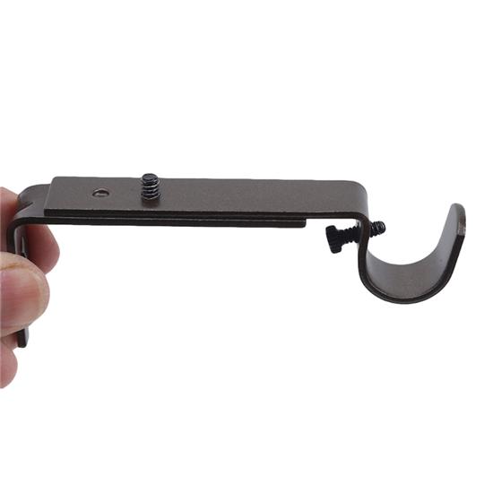 1pair Metal Single Curtain Rod Bracket Drapery Pole Holder Wall Mount Hooks