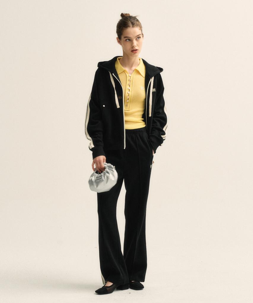 Seteo (W) Collar Button Long Sleeve Knit Yellow