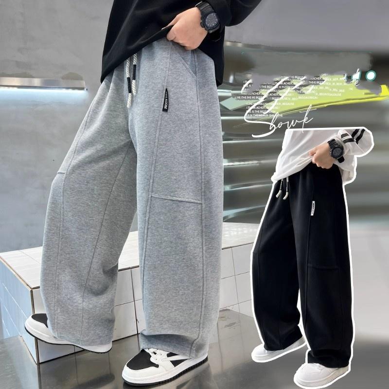 Ropa para Niños Pantalones para Niños Primavera y Otoño Pantalones Deportivos para Niños Grandes Holgados Casuales Pantalones de Pierna Ancha Pantalones de Chándal para Niños