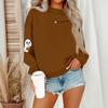 Women's Casual Fashion Round Neck Long Sleeve Halloween Printed Sweatshirt