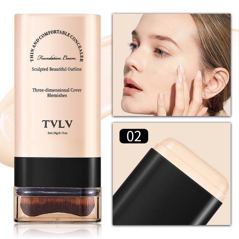 TVLV Cross-border Eraser Foundation Stick: Long-lasting, Transfer-proof, Brightening Concealer & Contouring Cream.