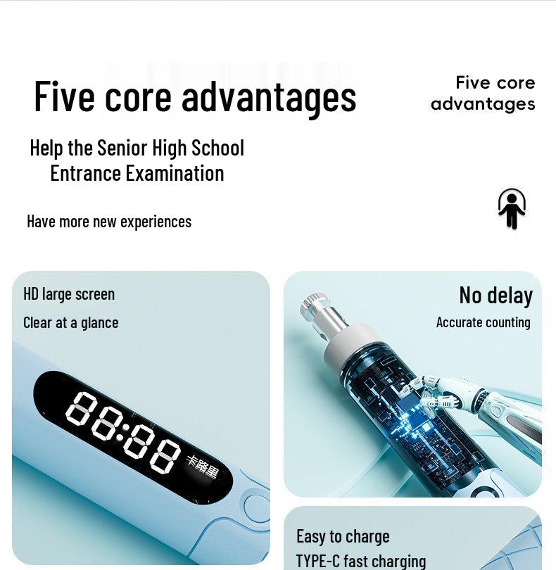 Rechargeable Smart Counting Jump Rope with Steel Wire for Kids and Adults, Ideal for Sports Competitions and Training.