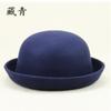 Round Basin Hat Jk Uniform Versatile Bowler Hat Imitation Cashmere Hat Woolen Flanged Hat Tide