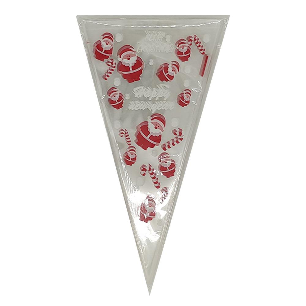 

100 шт. Прозрачные рождественские пакеты для конфет, многоразовые, с проволокой для завязывания, упаковочный мешочек, праздничные сувениры, пакет для упаковки DIY 14x16cm