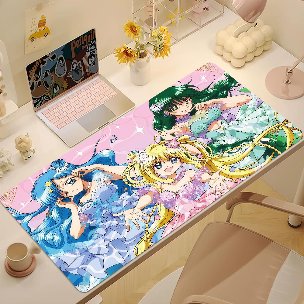 Anime Mmermaid Melody Mouse Pad Large Nonslip Lockedge Desktop Computer Desk Mat Keyboard Writing Mousepad Office Game Student