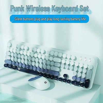 Fude EK8870 Wireless Retro Punk Keyboard Mouse Combo