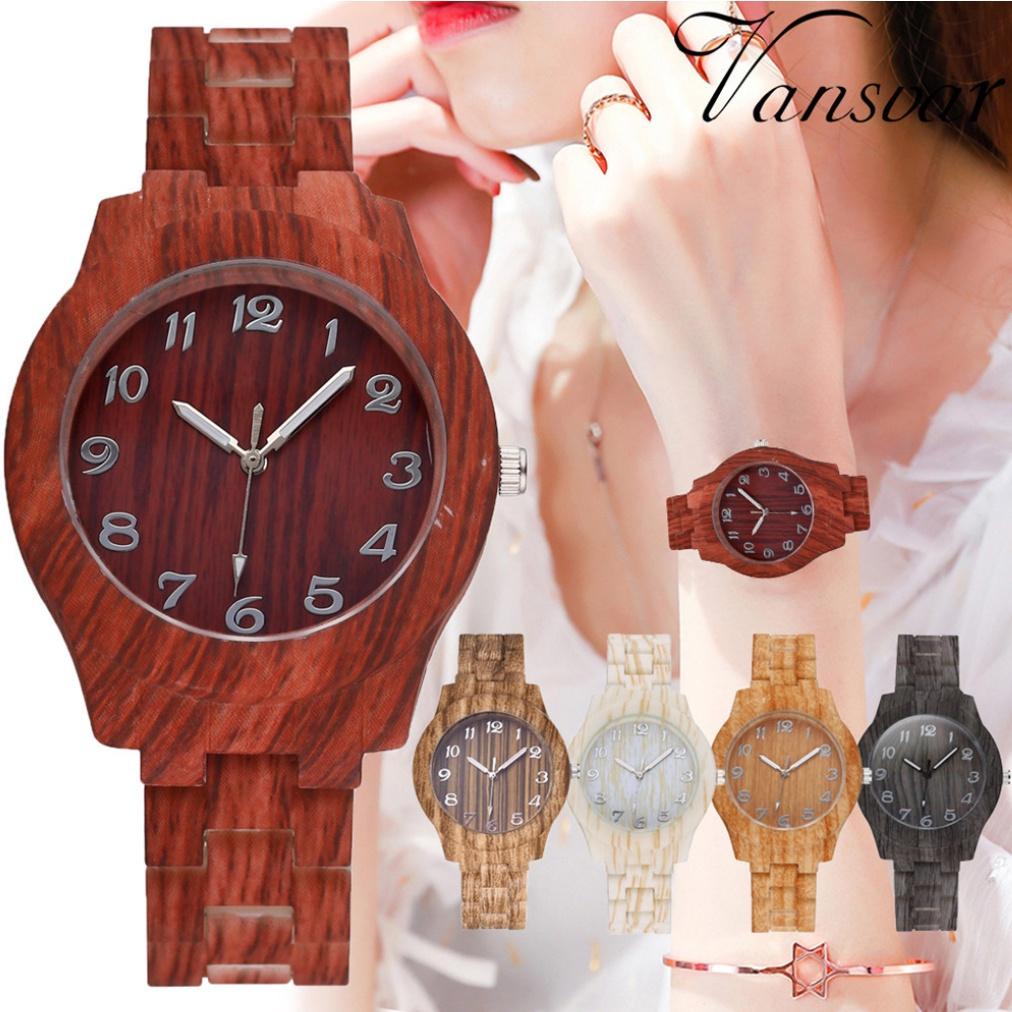 Uhr mit Bambusmuster, modisch, kreativ, aus Holz, Quarz, Sandelholz