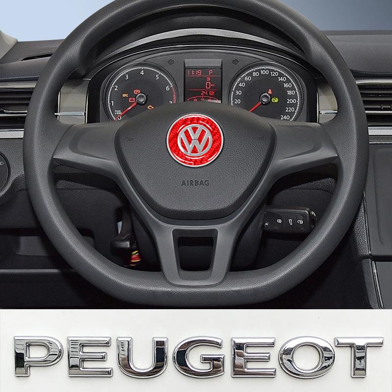 Car Interior Accessories Carbon Fiber Car Steering Wheel Car Decora Sticker For Peugeot/For VW Golf Amarok T5 Phaeton Teramont