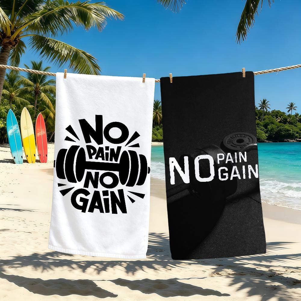 No Pain No Gain GYM Handtuch Für Camping im Freien Strandhandtuch Super Saugfähig Schnelltrocknend Sommerhandtuch