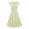 Fashion Women Solid Color V Neck Short Sleeve Plated Swing Party Banquet Dress
