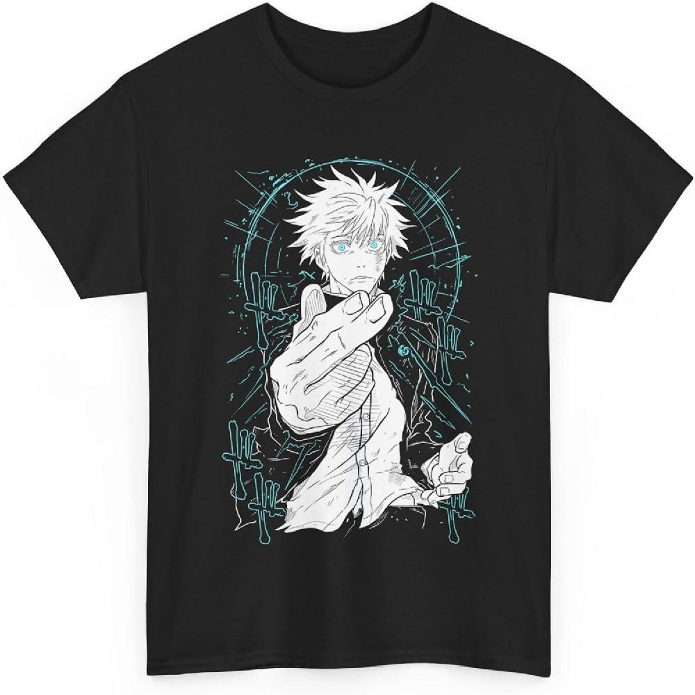 Jujutsu Gojo Anime T-Shirt Unisex Kaisen Satoru Anime Japanese Cotton Tee SS7 XXXXXL чёрный