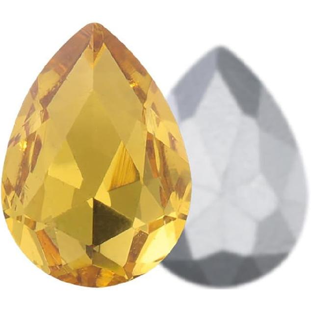 Gold Champagne Teardrop Crystal Rhinestones, 50 Pcs Pointed Back Rhinestone Bulk, 18x25mm Large Glass Crystal Rhinestones Gems for Craft Decor