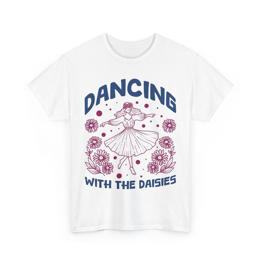 Dancing Colorful Floral T-Shirt | Botanical Design Spring Season Tee |