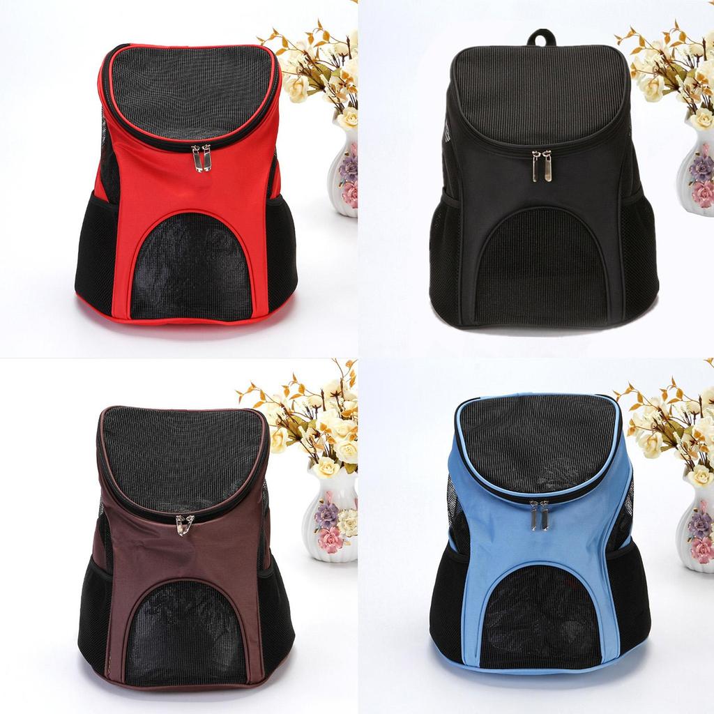 Pet Carrier Mesh Backpack, Cat Breathable , Portable Ventilated and Outdoor Collapsible Red