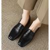 Women's Soft Leather Loafers Spring Autumn Soft Slip On Chunky Heel Versatile Loafers Women British Style Shoes