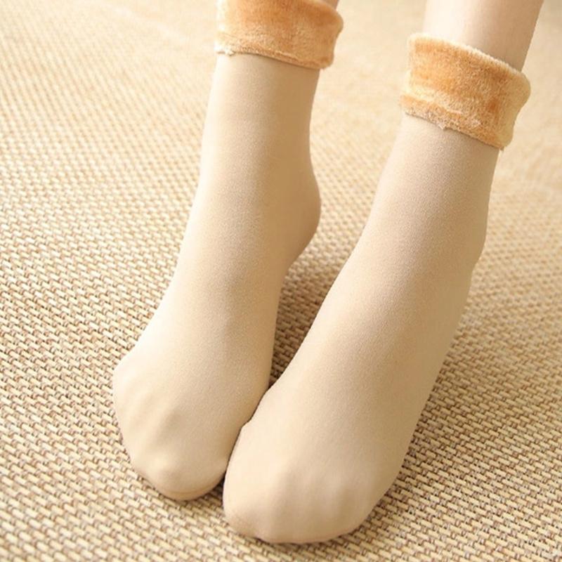 Winter Warmer Women Thicken Thermal Wool Cashmere Snow Socks Seamless Soft Solid Velvet Boots Floor Sleeping Sock Unisex