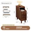 Solid Wood Ultra-Narrow Bedside Table with Storage