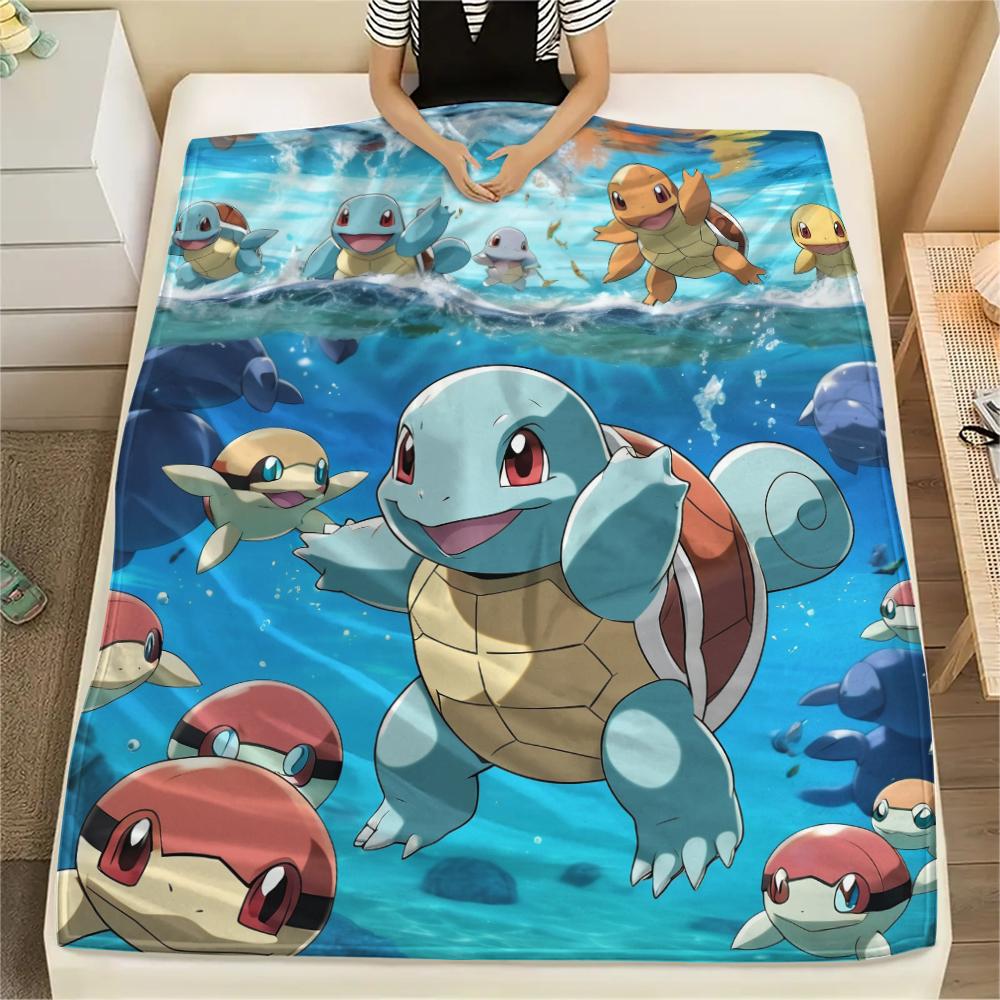 Pokémon Cartoon pattern Flannel Blanket, High quality Comfortable for All Seasons, Home Decor, Warmth and Comfort, Perfect for Gifts.