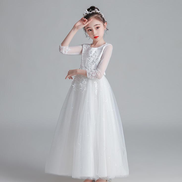 Prinzessinenkleid Mädchen Garn Frühling Sommer Langarm Modisch Kinderaufführung