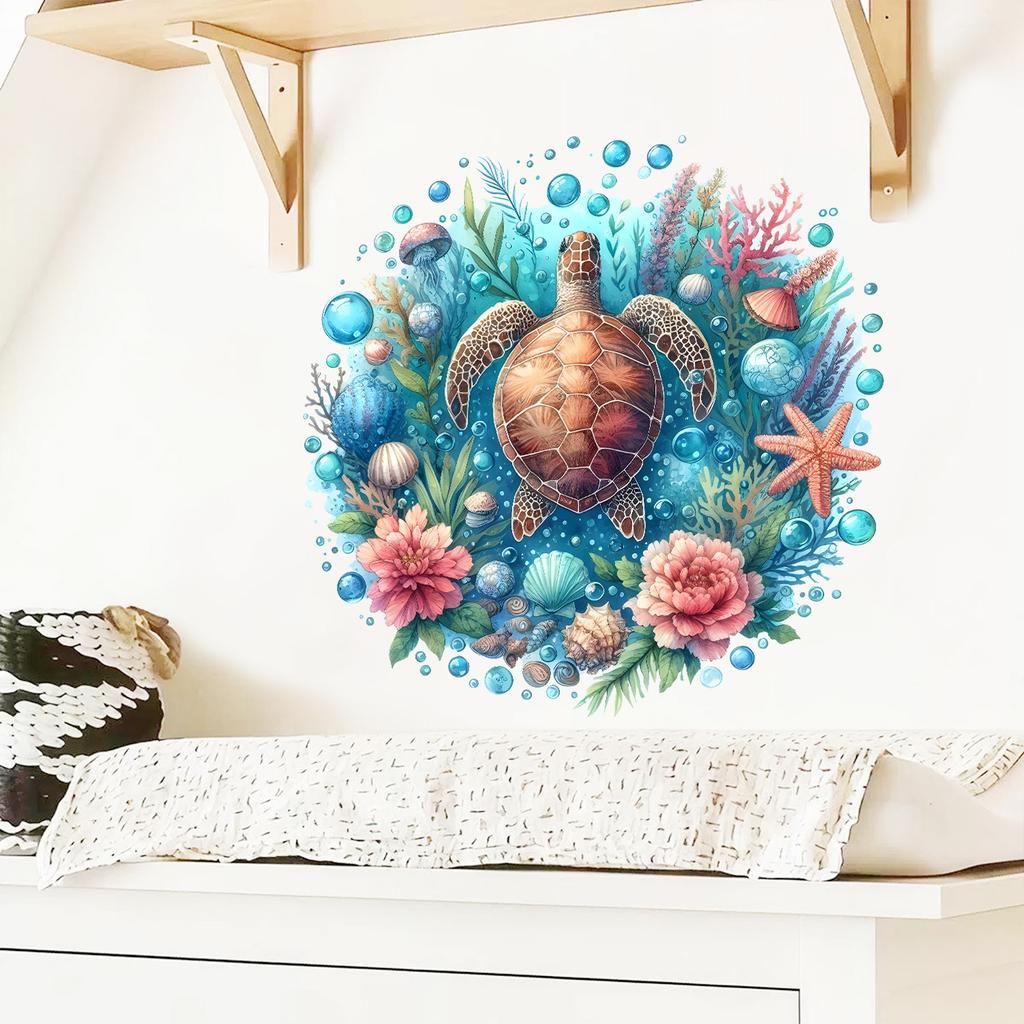 Turtle Shell Decoration Can Decorate Bathroom Walls and Bathtub Edges with Stickers