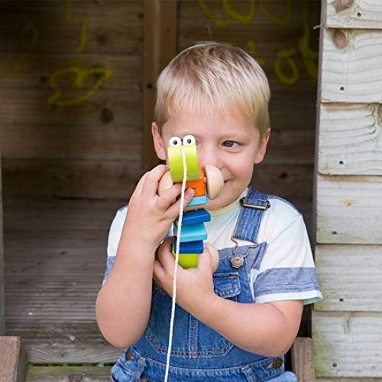 Classic World Pull Crocodile Pull Toy, Walking Toy, Animal Toy for Girls and Boys, Ages 1-2, Toddlers, Baby, Toddler, Baby Shower Gift, Birthday