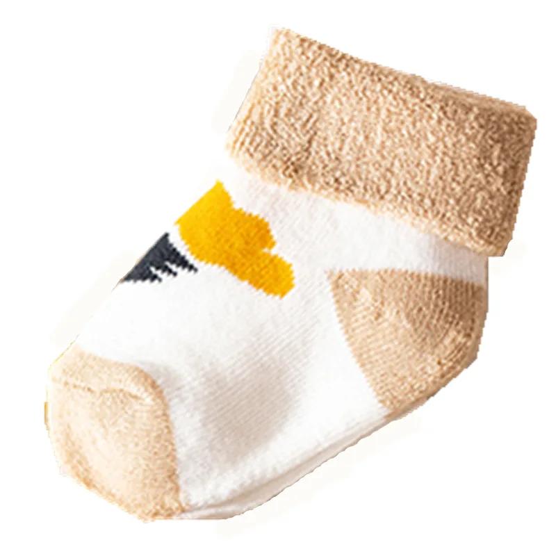 5 Paar Herbst Winter Warme Streifen Babysocken Niedliche Cartoon Punkt Dicke Säuglings Boden Socken Weiches Sternmuster Neugeborene Kleinkind Socken