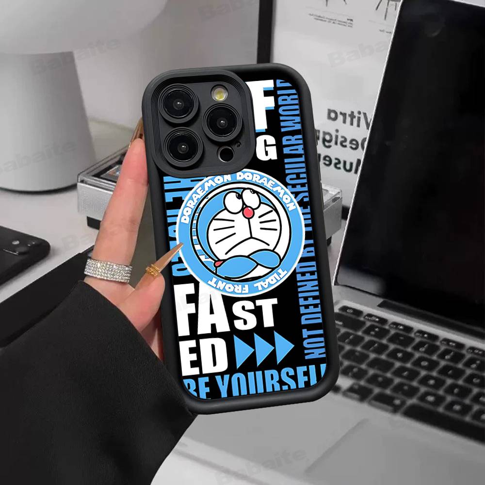 Cute Cartoon D-Doraemons Silicone Soft Phone Case For IPhone 17 16 14 13 12 11 15 Pro Max Plus Air Cover