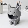 3D Printed Pen Cup Cat Shaped Candy Bowl, Cute Storage Container, Desktop Desk Organizer Holder, Versatile for Pencils Jewelry Hair Ties