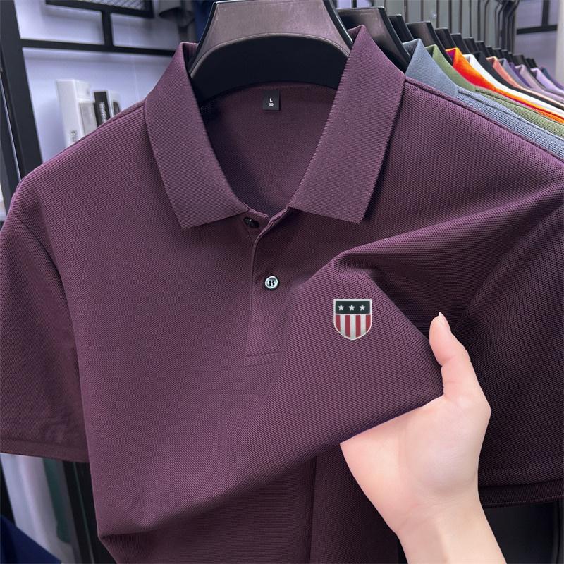Men's Polo Shirt High Quality Lapel Flag Print Short Sleeve T-Shirt Summer Fashion Trend Men's Wear